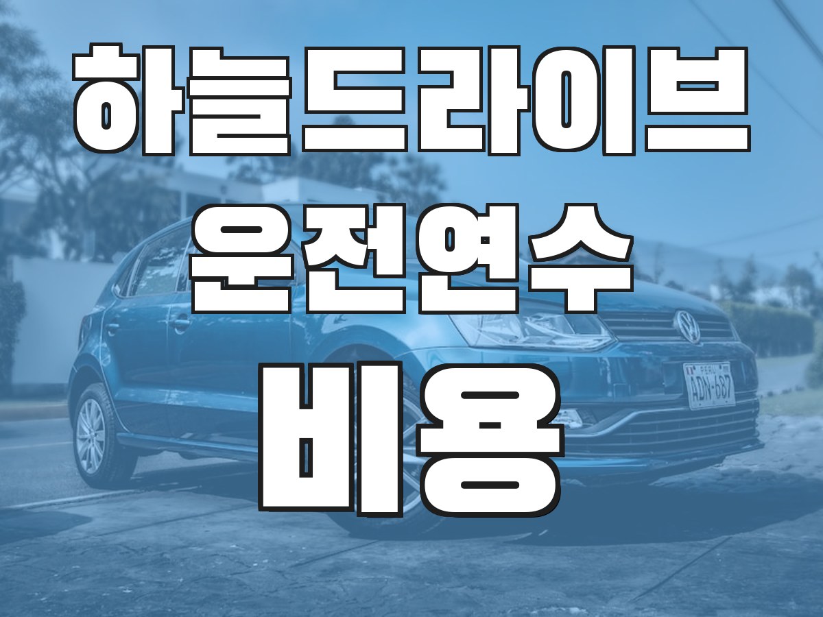 하늘드라이브 운전연수 비용 - 연수 비용 안내